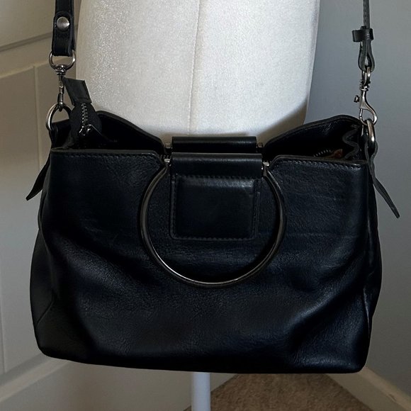 Patricia Nash Bags Patricia Nash Empoli Ring Handle Black Leather